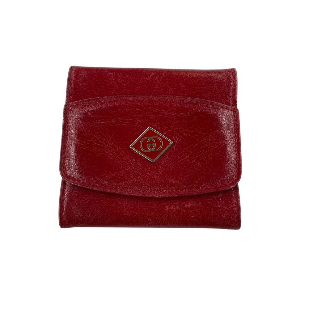 Gucci Guccissima Leather Coin Case Red
